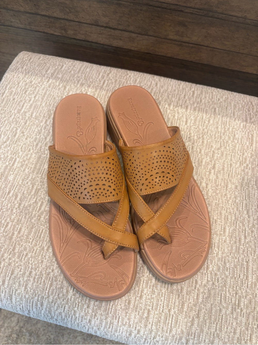 BareTraps Tan Slide Sandals